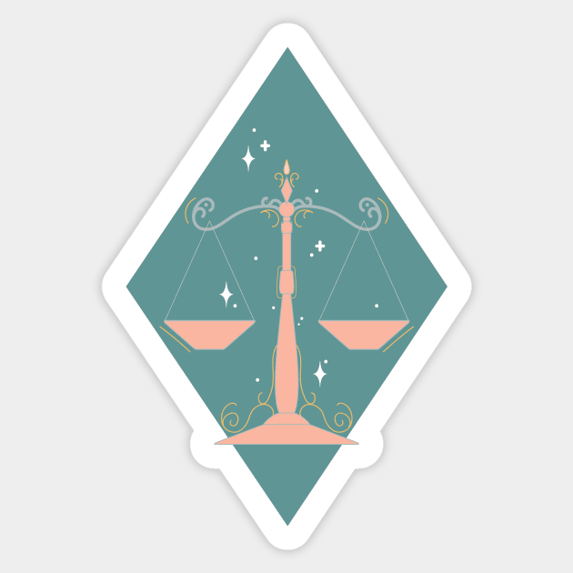 Libra Scales (Teal) Sticker by VenusAndMoon